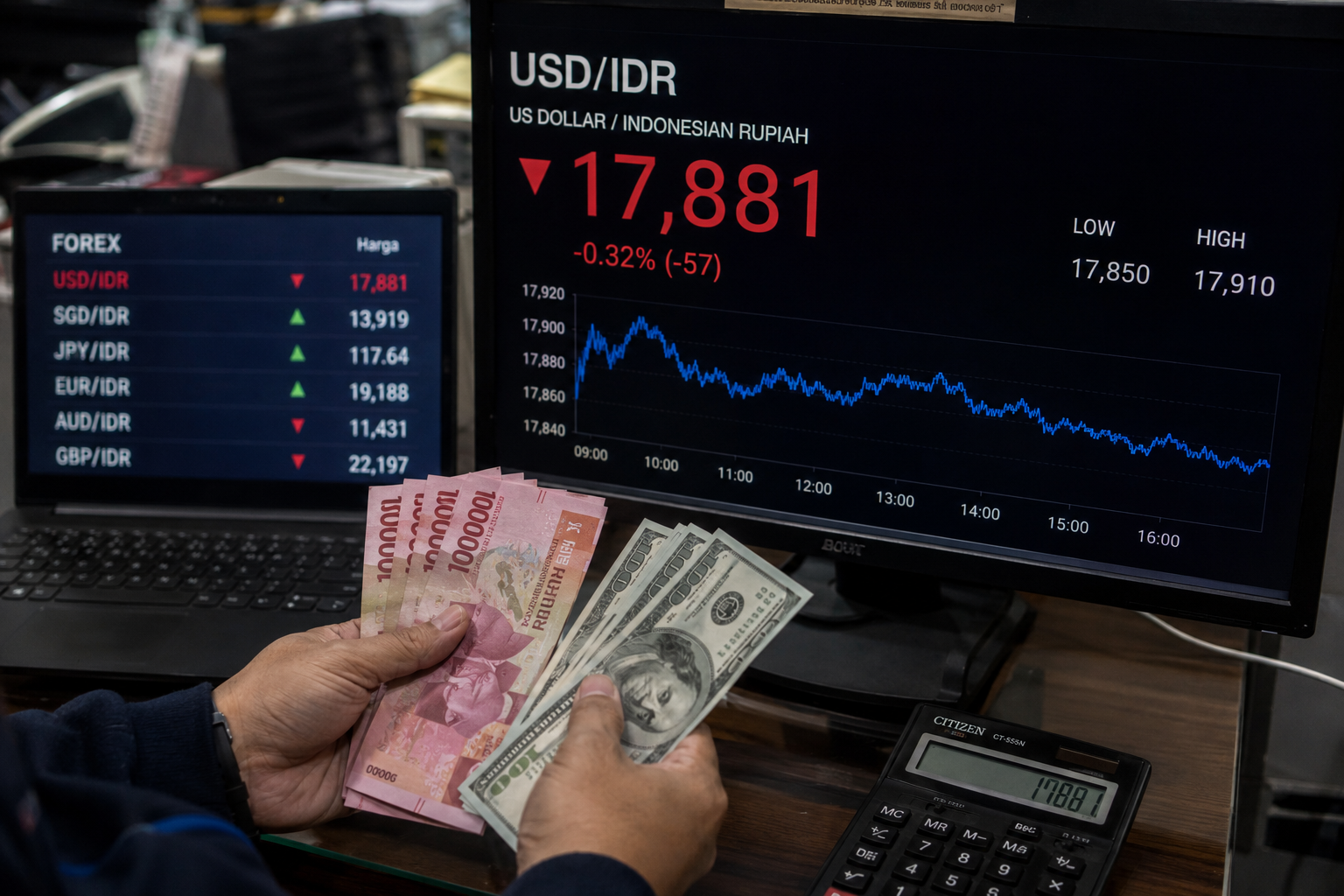 Rupiah Dibuka Melemah ke Rp17.881 per Dolar AS, Pasar Nantikan Data Ekonomi Indonesia dan AS