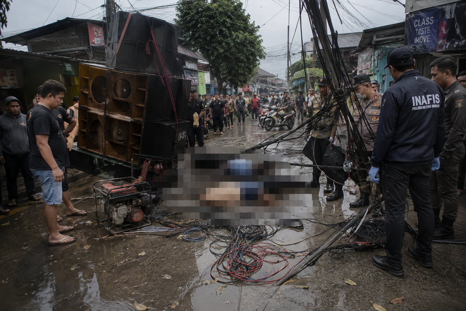 Tragedi Sisingaan di Cikarang, Tiga Penarik Sound System Tewas Kesetrum
