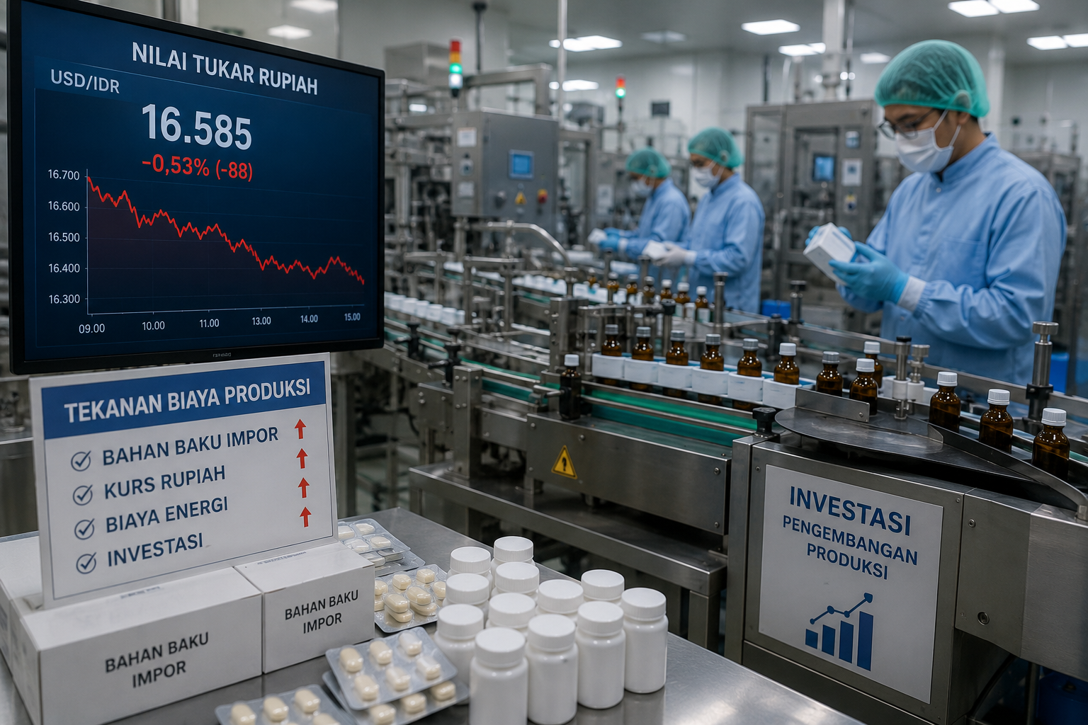 Rupiah Melemah, Industri Farmasi Hadapi Tekanan Biaya Produksi dan Investasi