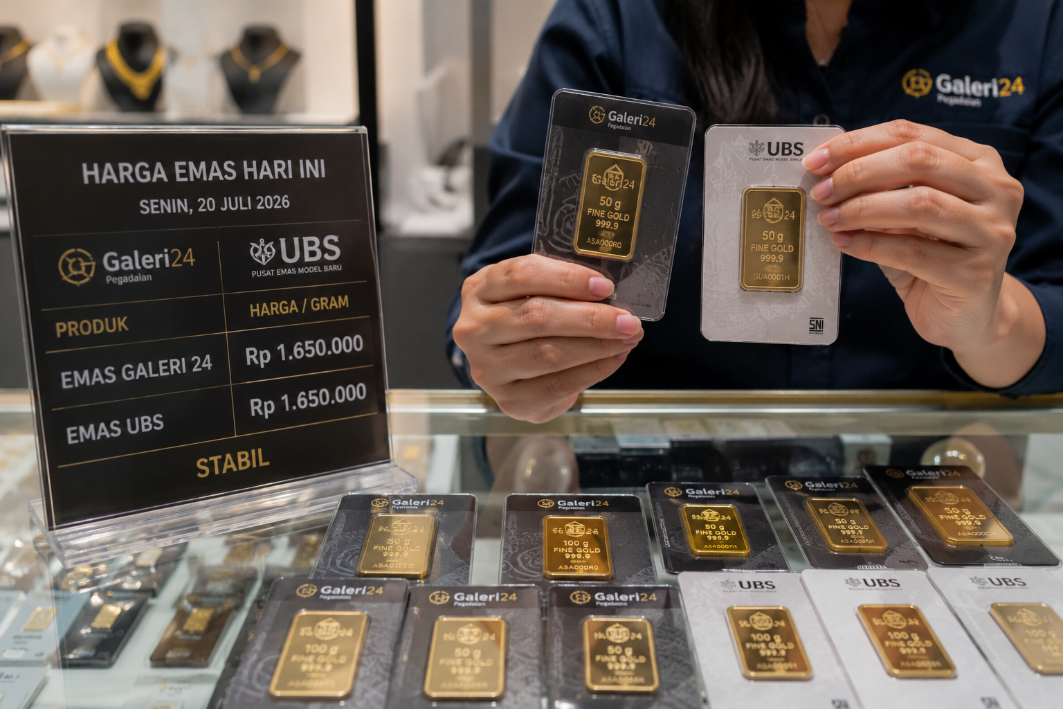 Harga emas Pegadaian 20 Juli 2026