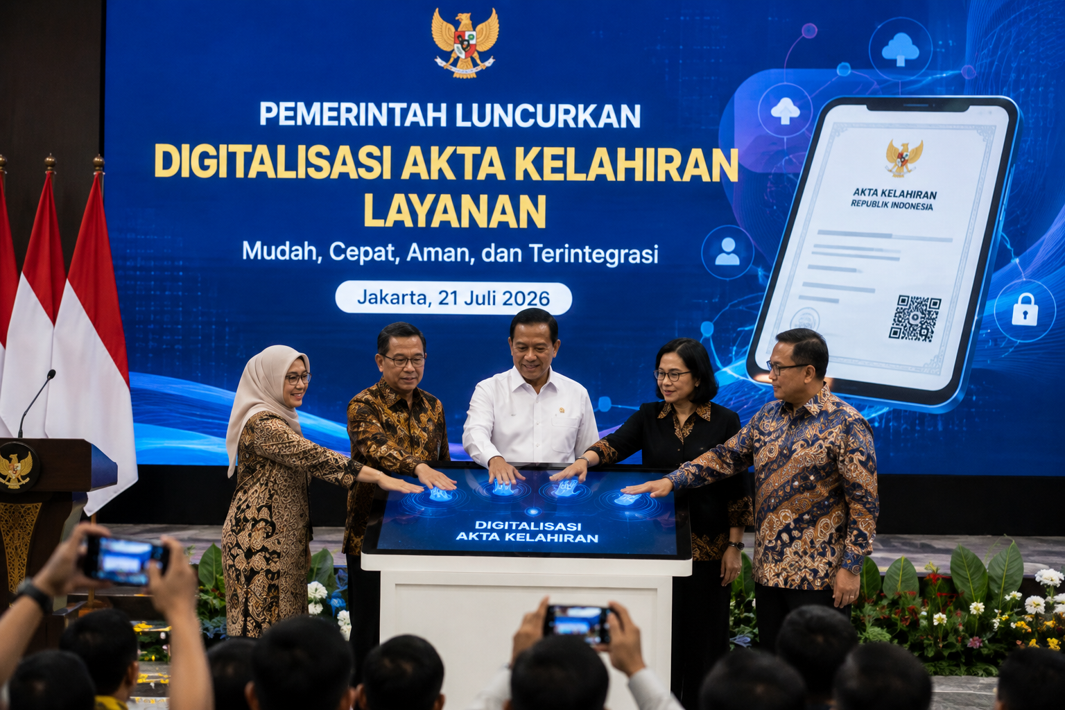 Pemerintah Luncurkan Digitalisasi Akta Kelahiran Layanan